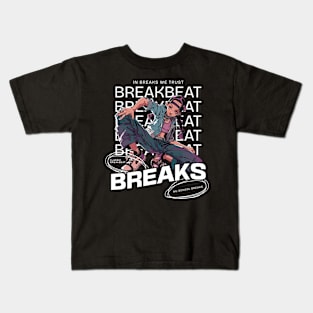 BREAKBEAT  - Breaks Girl (White) Kids T-Shirt